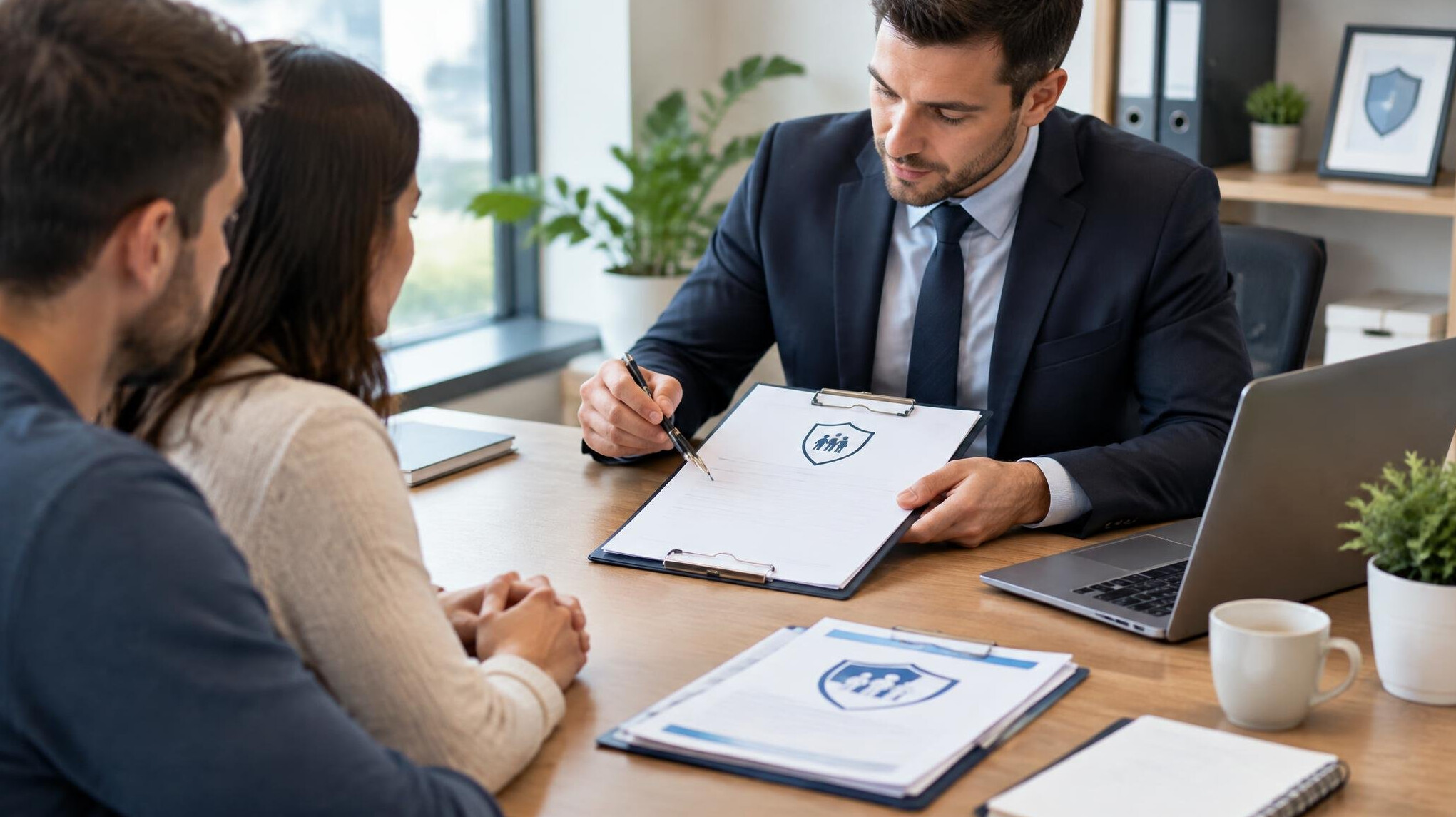 insurance documents on desk